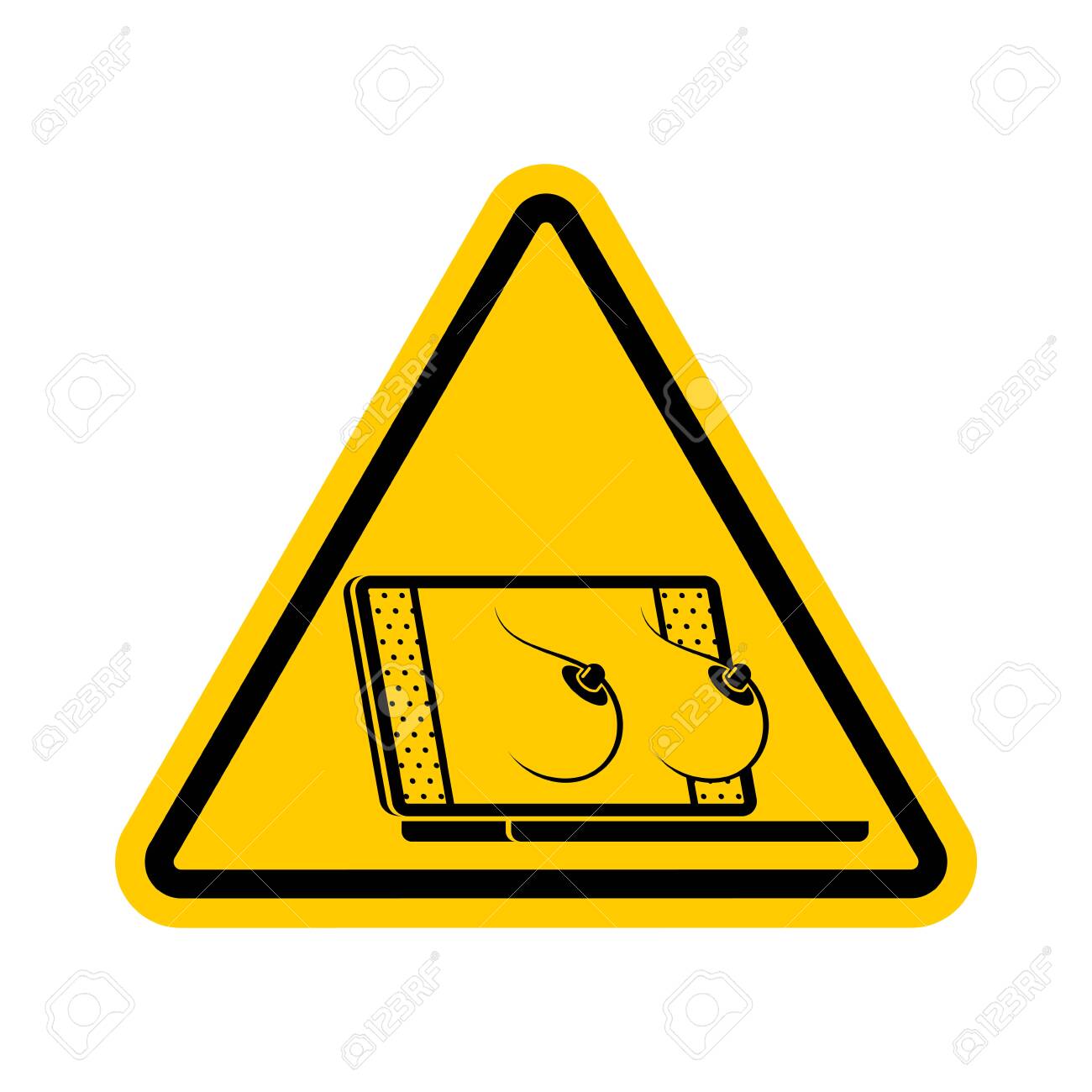 Attention Porn Site Video. Caution Content For Adults. Yellow Triangle Road  Sign Royalty Free SVG, Cliparts, Vectors, and Stock Illustration. Image  135765020.