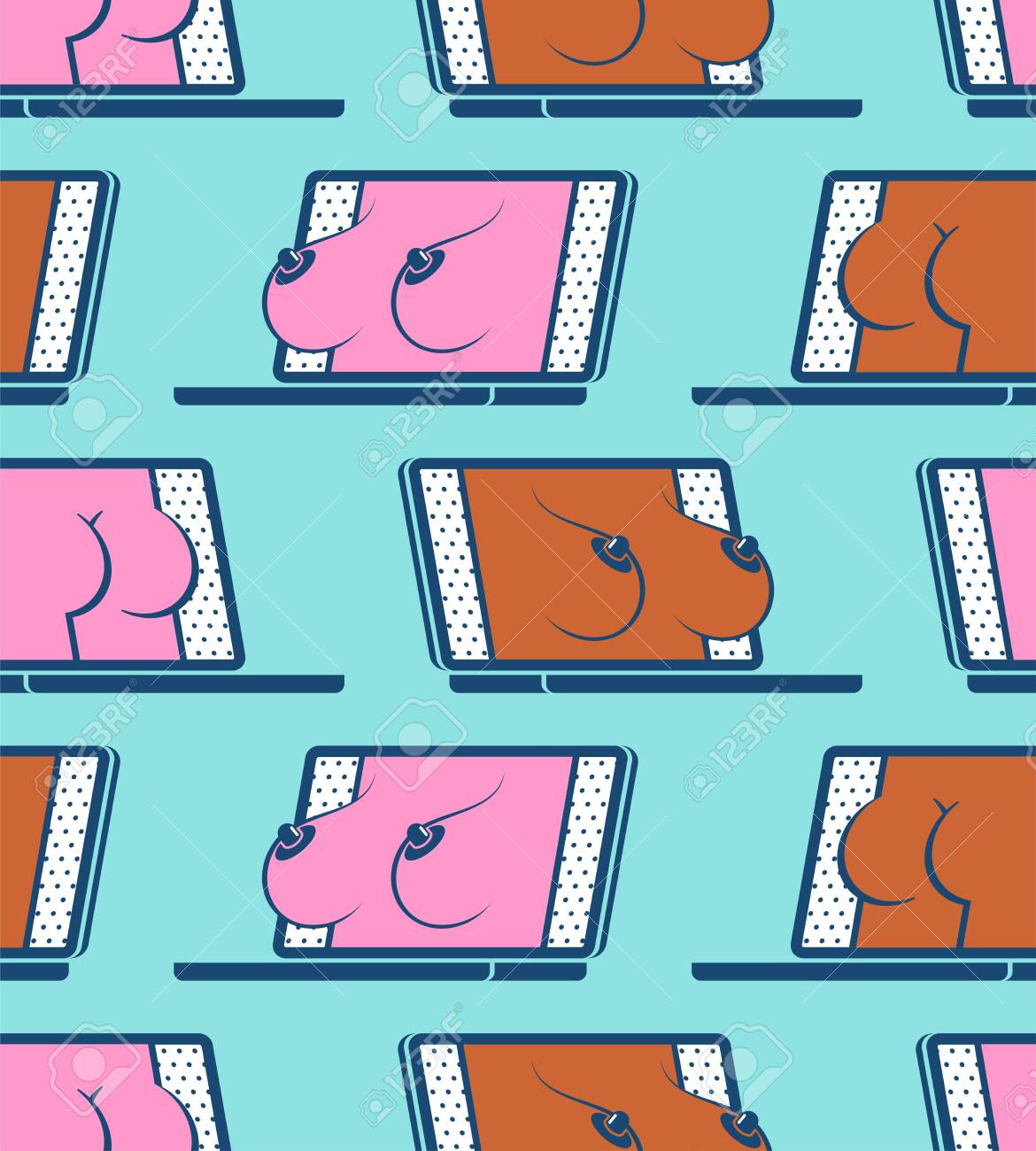 Erotica On Laptop Screen Pattern Seamless. Porn Video On Pc Ornament. XXX  Background Content For Adults. Royalty Free SVG, Cliparts, Vectors, and  Stock Illustration. Image 135766496.