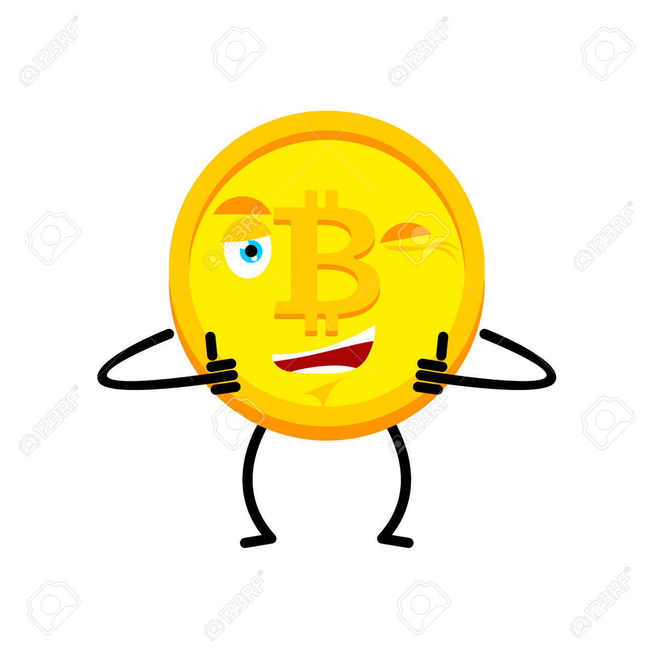 Bitcoin Thumbs Up And Winks. Cryptocurrency Happy Emoji. Joyful Vector  Illustration Royalty Free SVG, Cliparts, Vectors, and Stock Illustration.  Image 171951256.
