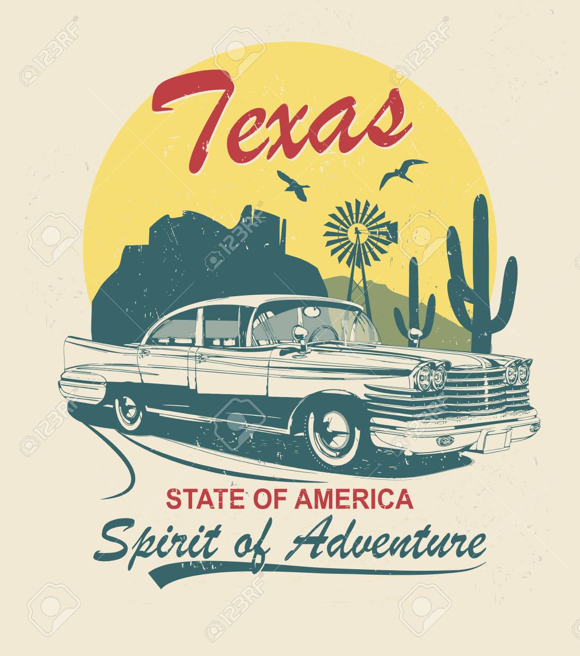 Route 66 America/'s Highway Vintage Poster Print Travel Tourism Classic Car