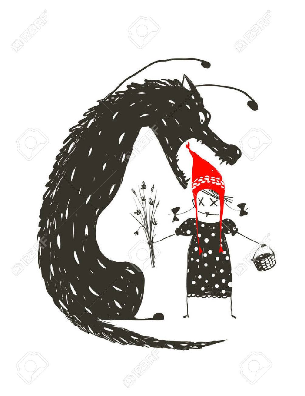Le Petit Chaperon Rouge Et Noir Effrayant Loup Illustration Pour Le Conte De Fees Le Loup Effrayant Et Un Enfant Dessin Artistique Sketchy Vector Illustration Clip Art Libres De Droits Vecteurs Le Petit Chaperon Rouge Et Noir Effrayant Loup Illustration Pour Le Conte De Fees Le Loup Effrayant Et Un Enfant Dessin Artistique Sketchy Vector Illustration Clip Art Libres De Droits Vecteurs