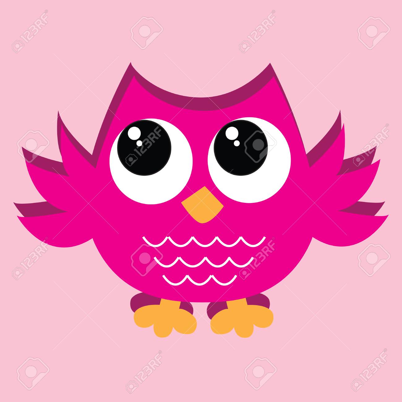 pink owl images cartoon