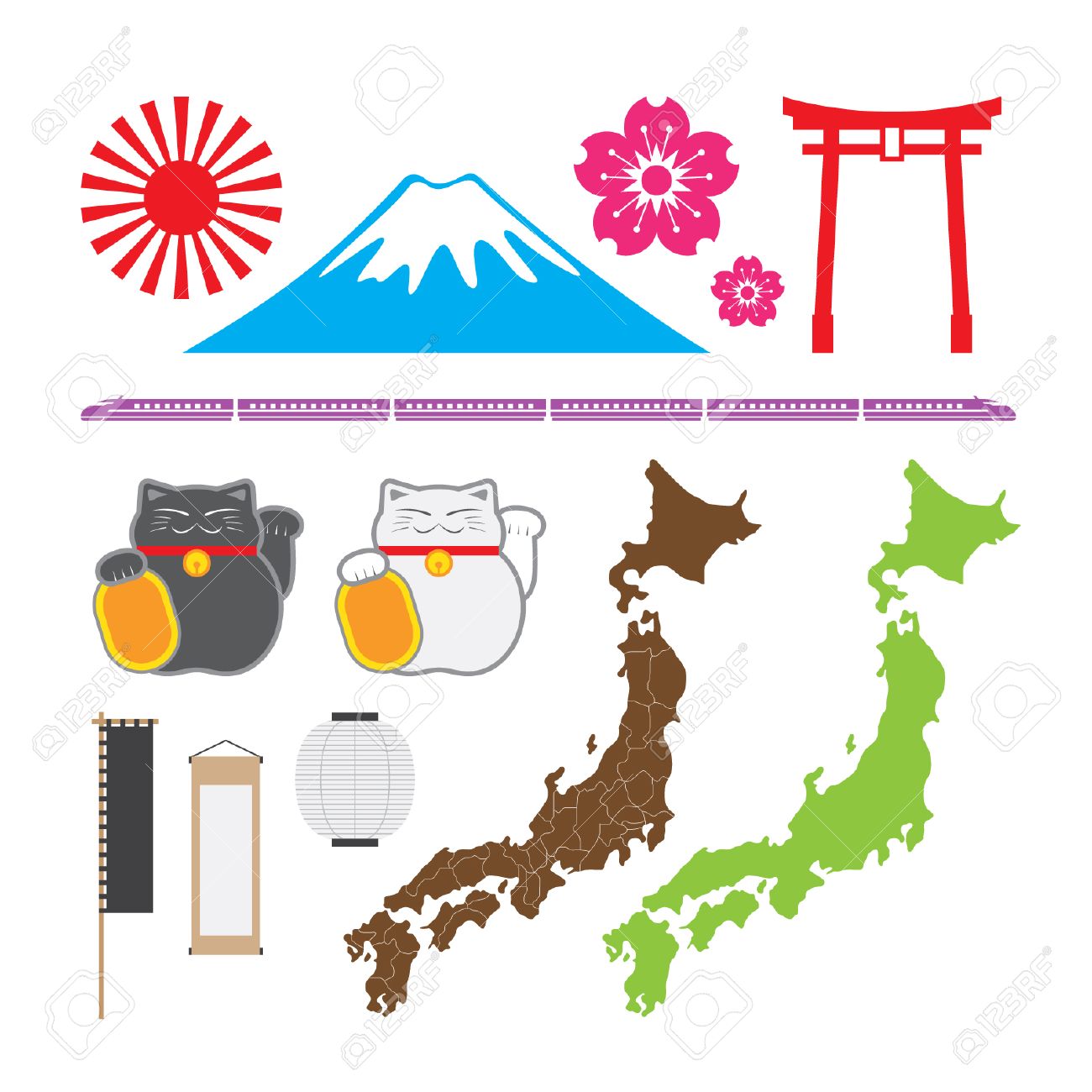 日本シンボル セットのイラスト素材・ベクター Image 24059449