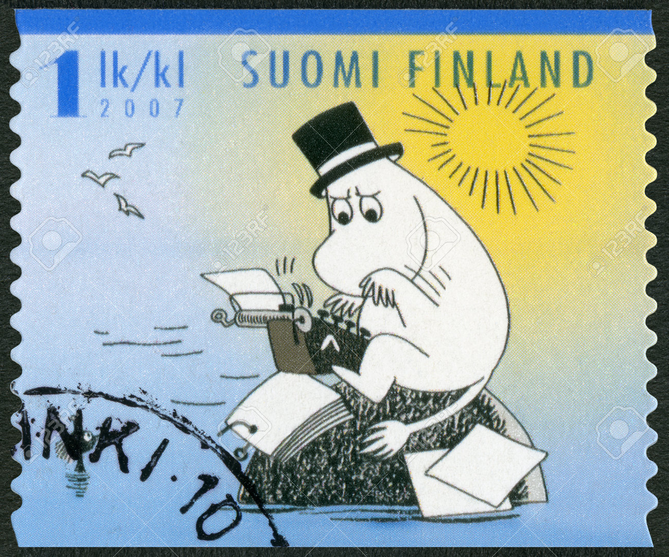 FINLAND - CIRCA 2007: A Stamp Printed In Finland Shows Moominpappa, Moomin  Characters, Circa 2007 Stock Photo, Picture and Royalty Free Image. Image  18144614., image size:1300x1083
