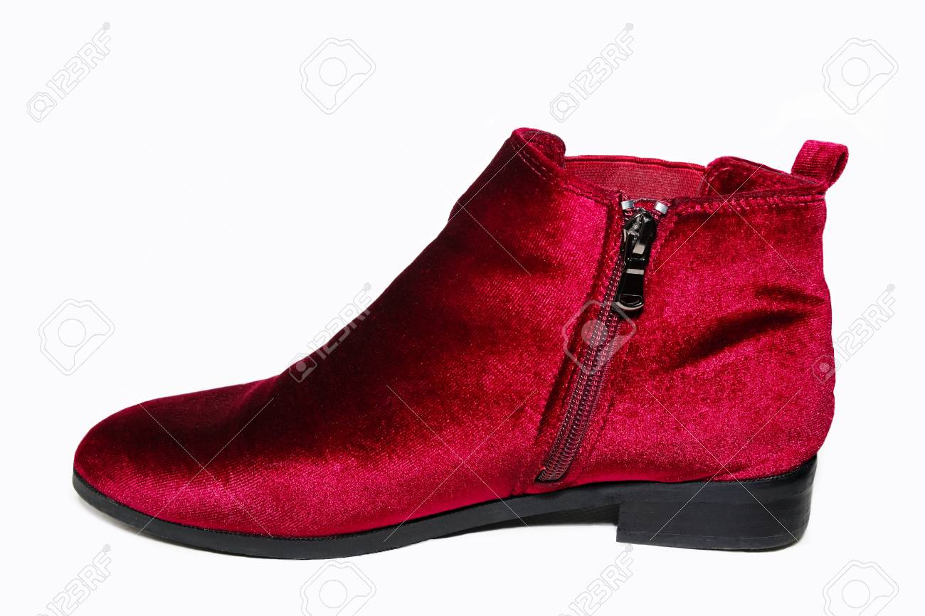 red velvet boots