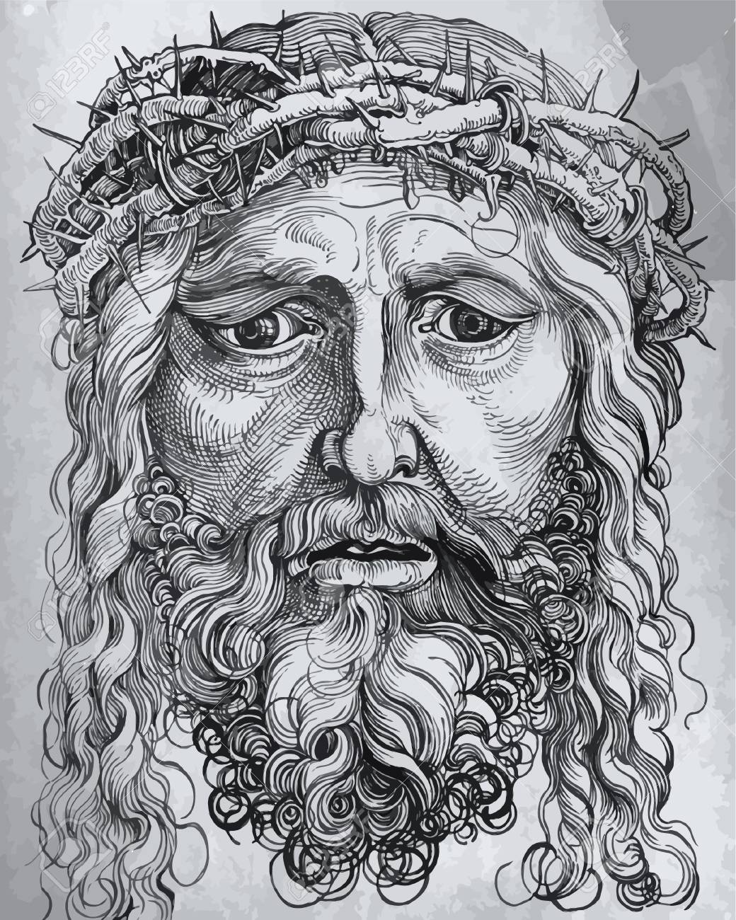 Sketch of jesus christ pen hands drawing on tablet holy god drawing on