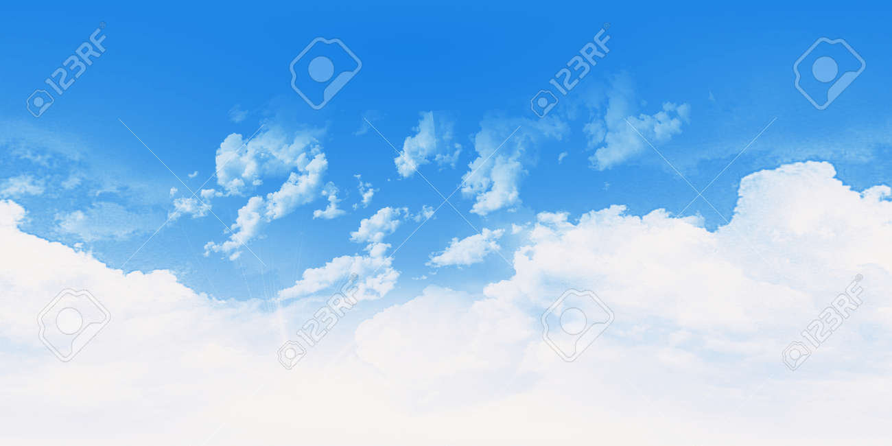 blue sky with beautiful clouds. Seamless hdri panorama 360 degrees