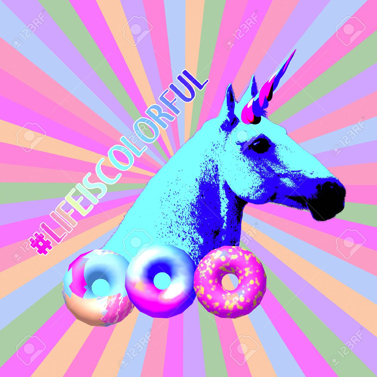 art collage minimal flyer design my unicorn life concept stock photo design my flyer