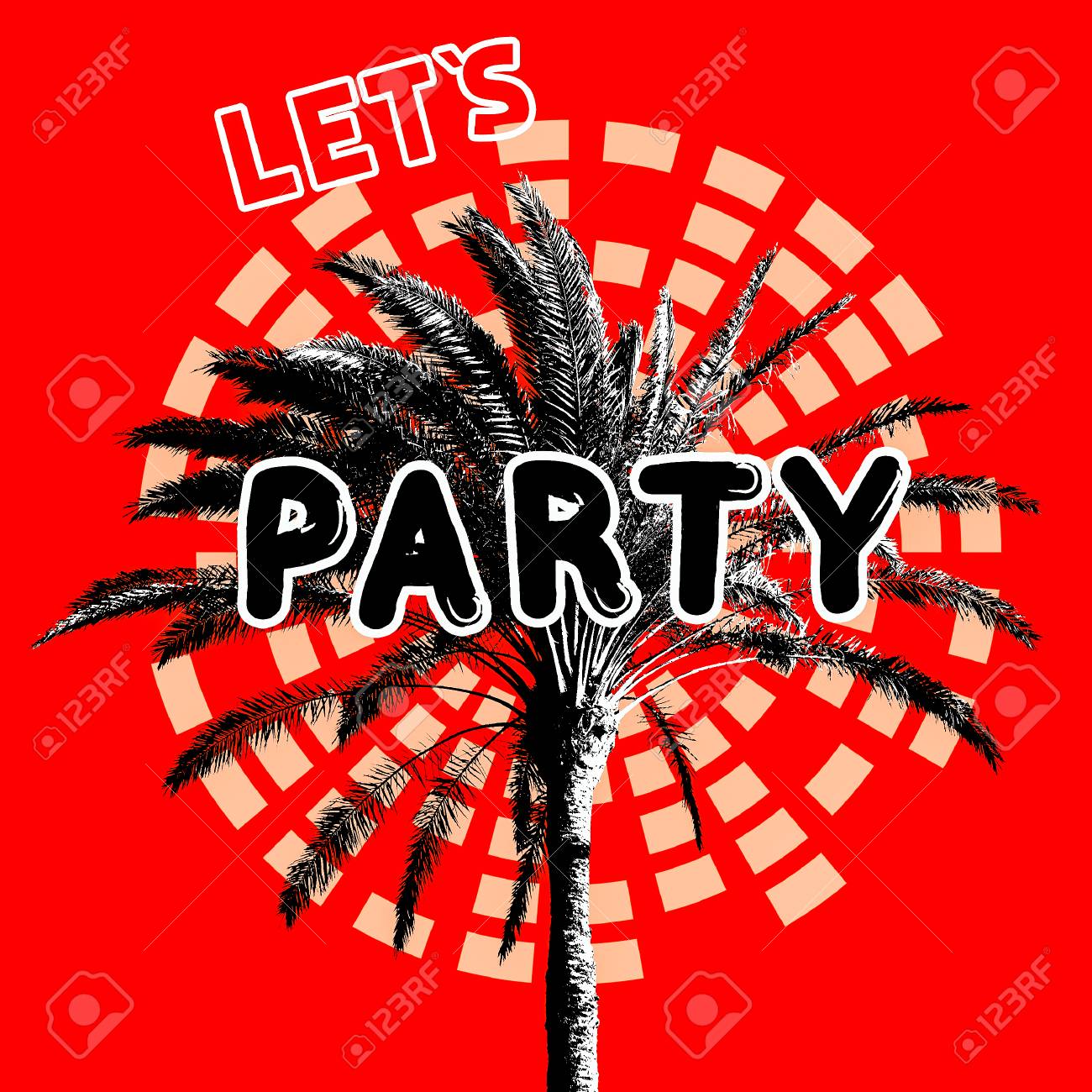 art collage minimal flyer design beach party concept tropical minimal art flyer