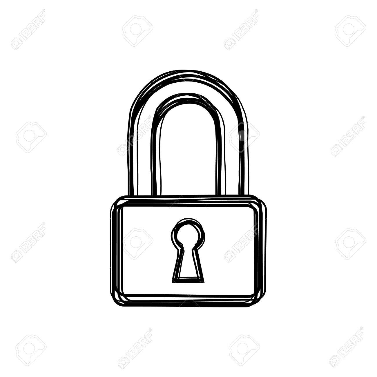 Premium Vector  Hand drawn sketch of lock with key