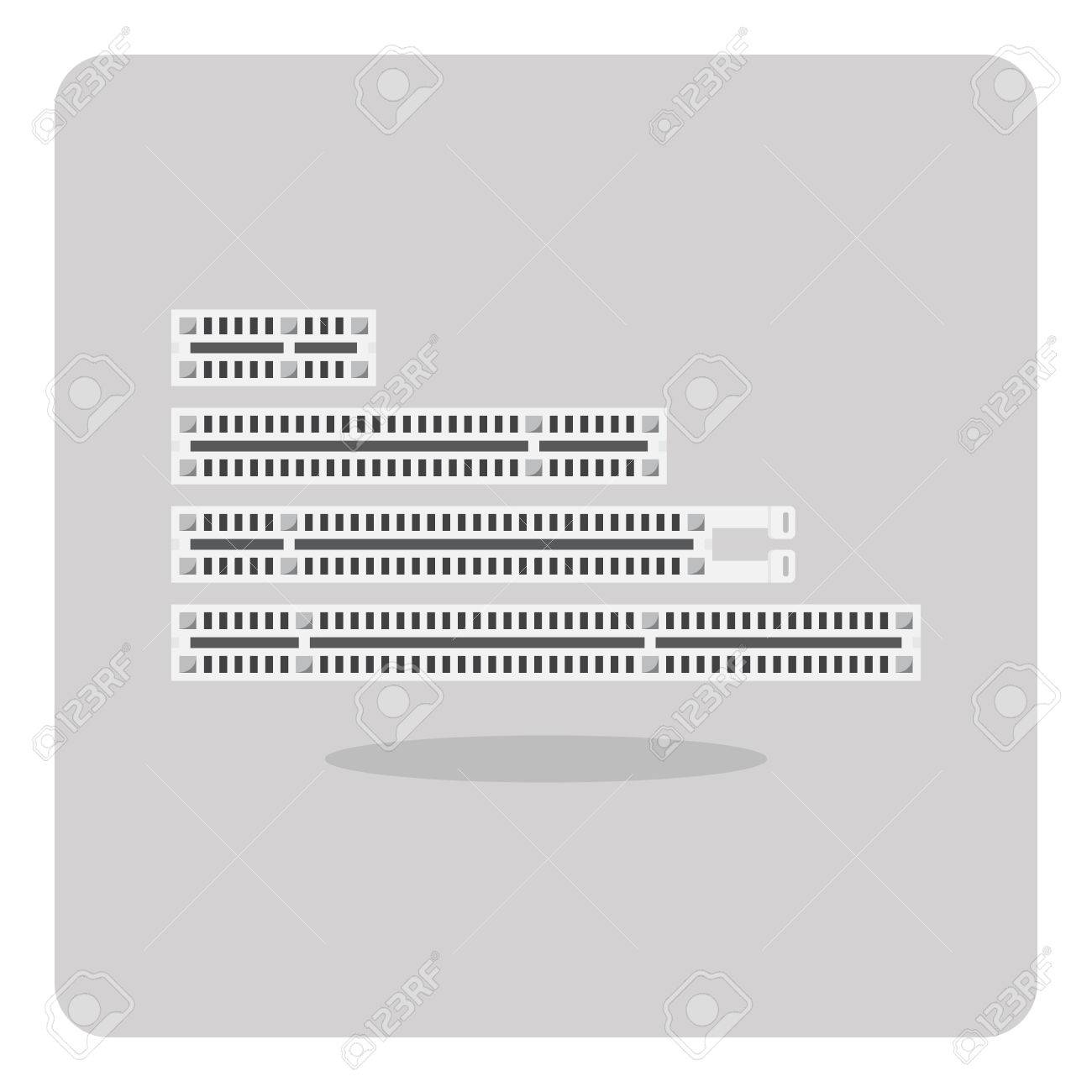Vector Of Flat Icon Pci Express Slot For Computer On Isolated Royalty Free Cliparts Vectors And Stock Illustration Image