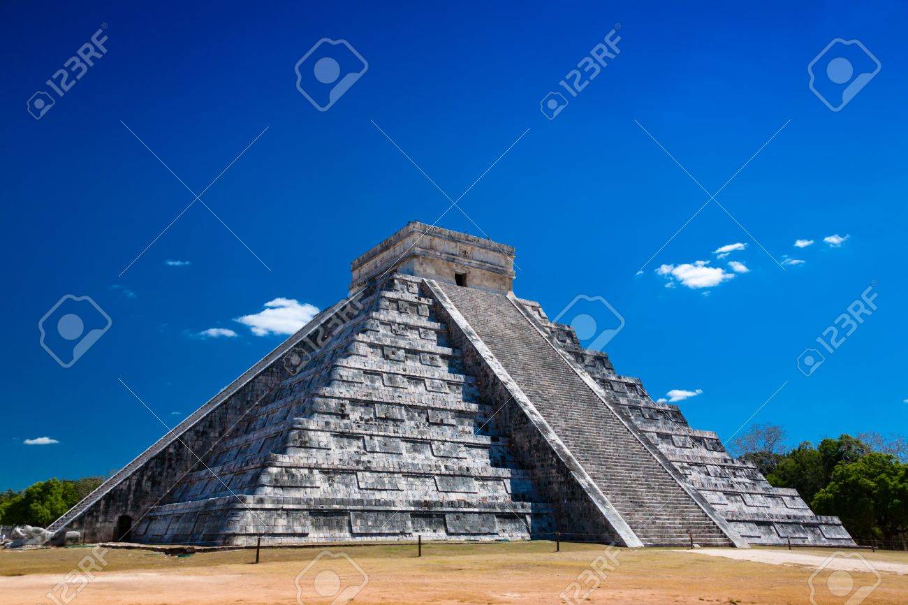 A Ziggurat In Chichen Itza, Yucatan, Mexico Stock Photo, Picture and  Royalty Free Image. Image 19083335., image size:1300x866