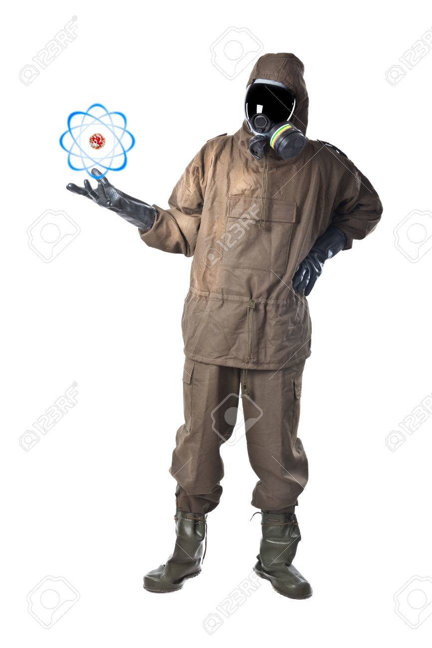 a man wearing an nbc suite nuclear biological chemical stock nuclear biological chemical