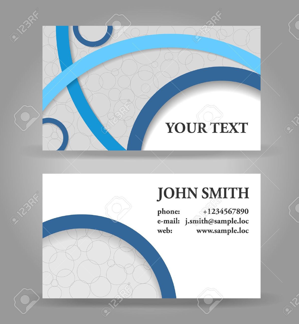 blue and gray modern business card template royalty free cliparts