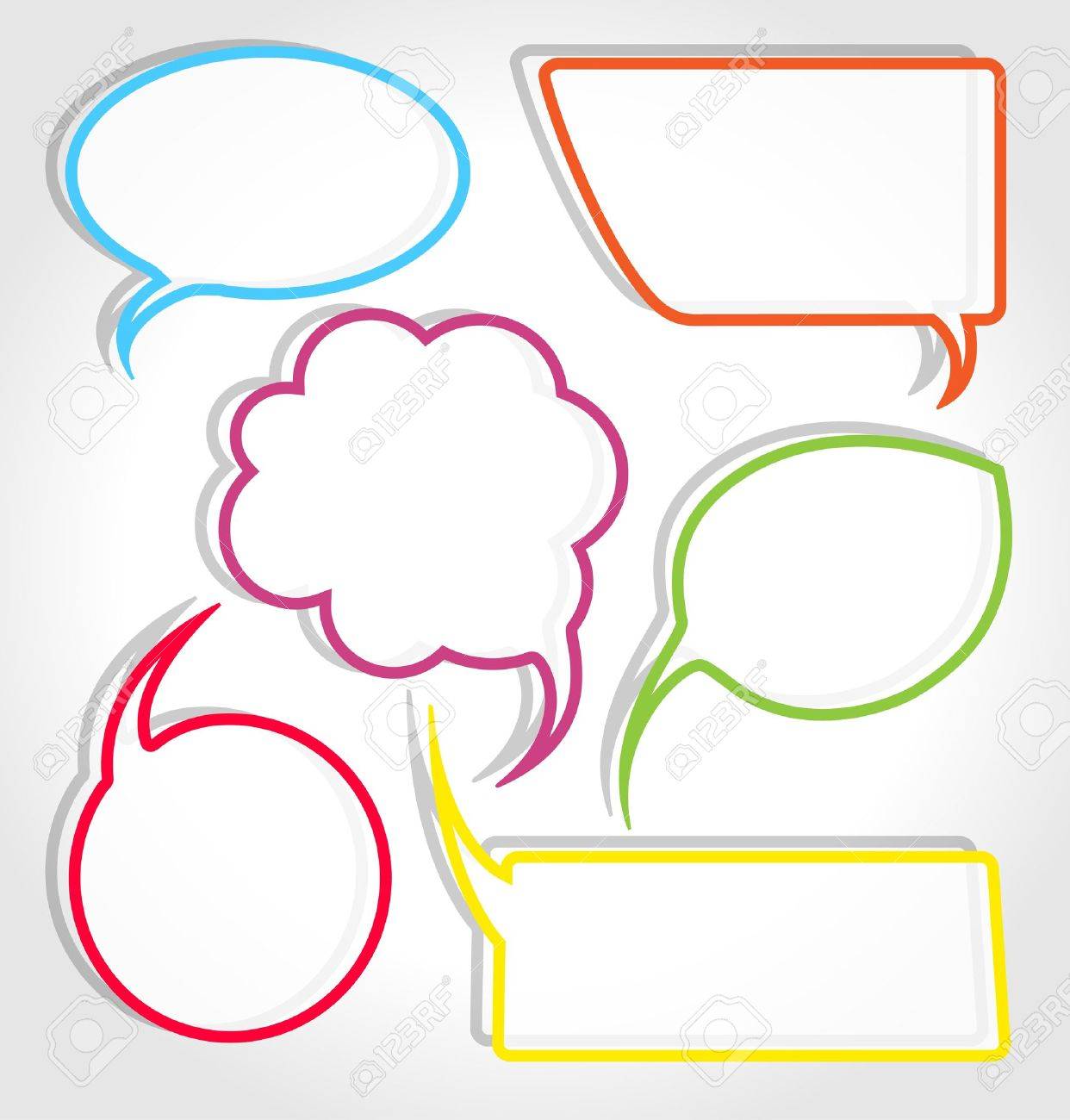 colorful speech bubble frames royalty free cliparts vectors and