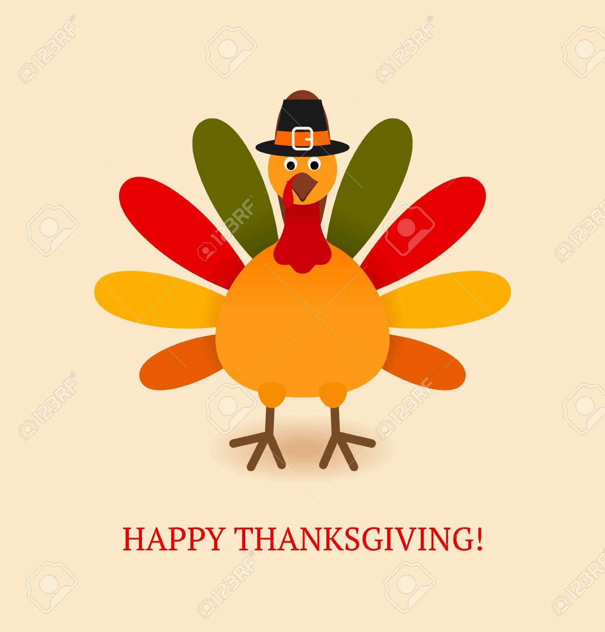 Cute Colorful Cartoon Turkey Bird For Happy Thanksgiving Celebration Royalty Free Cliparts Vectors And Stock Illustration Image 63720195