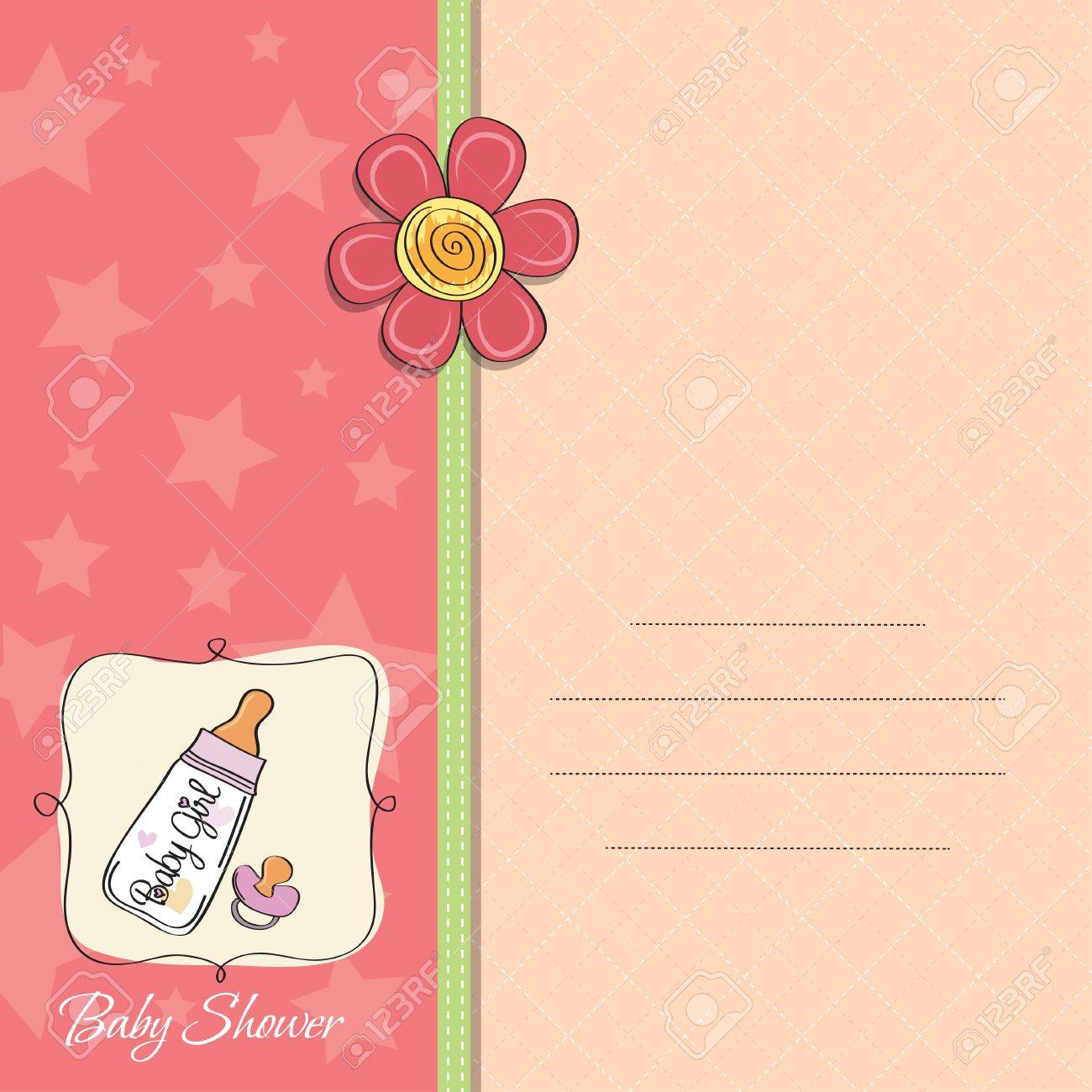 new baby girl announcement card royalty free cliparts vectors and announcement of new baby girl