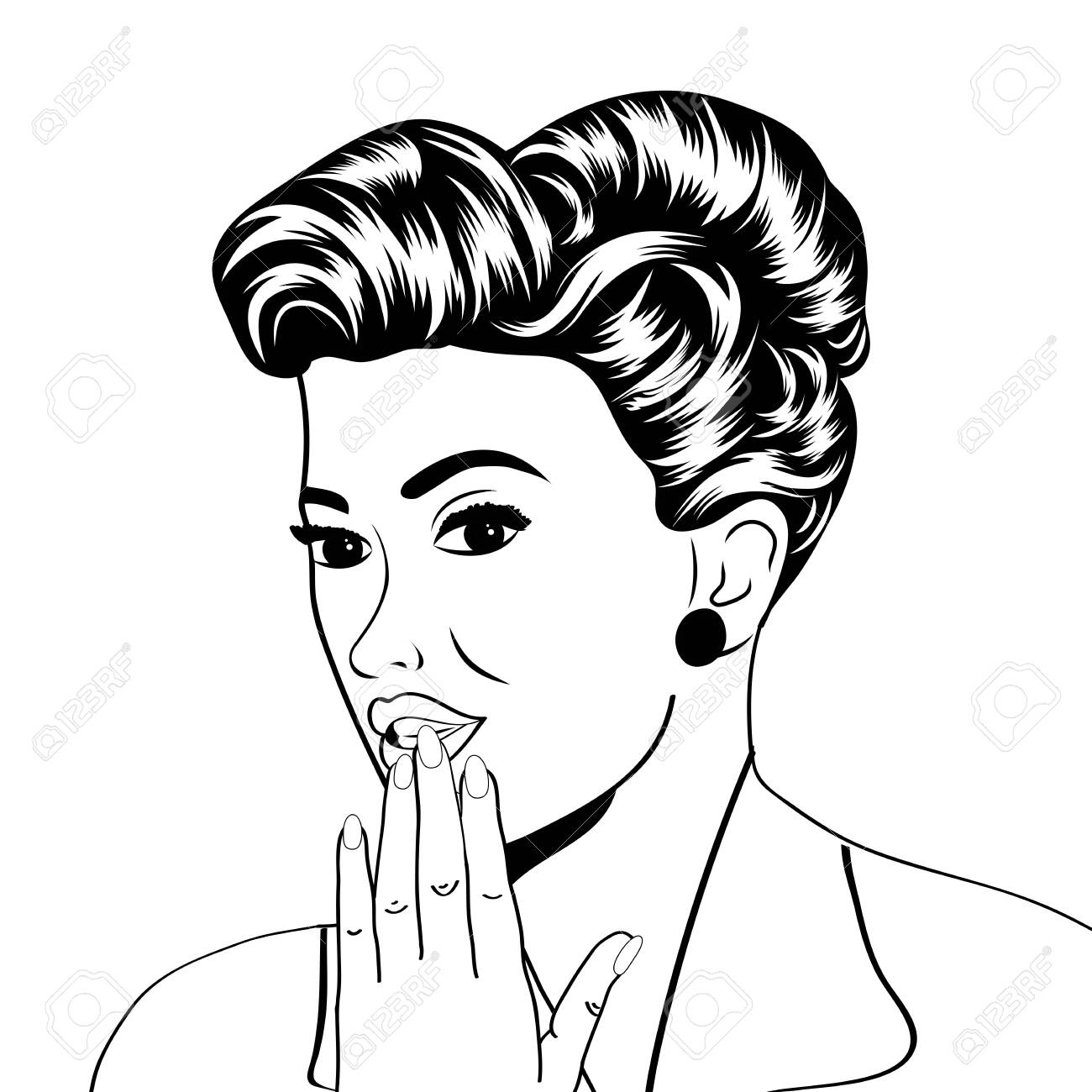 コミック スタイルでかわいいレトロ女性ベクトル イラスト のイラスト素材 ベクタ Image 26241440