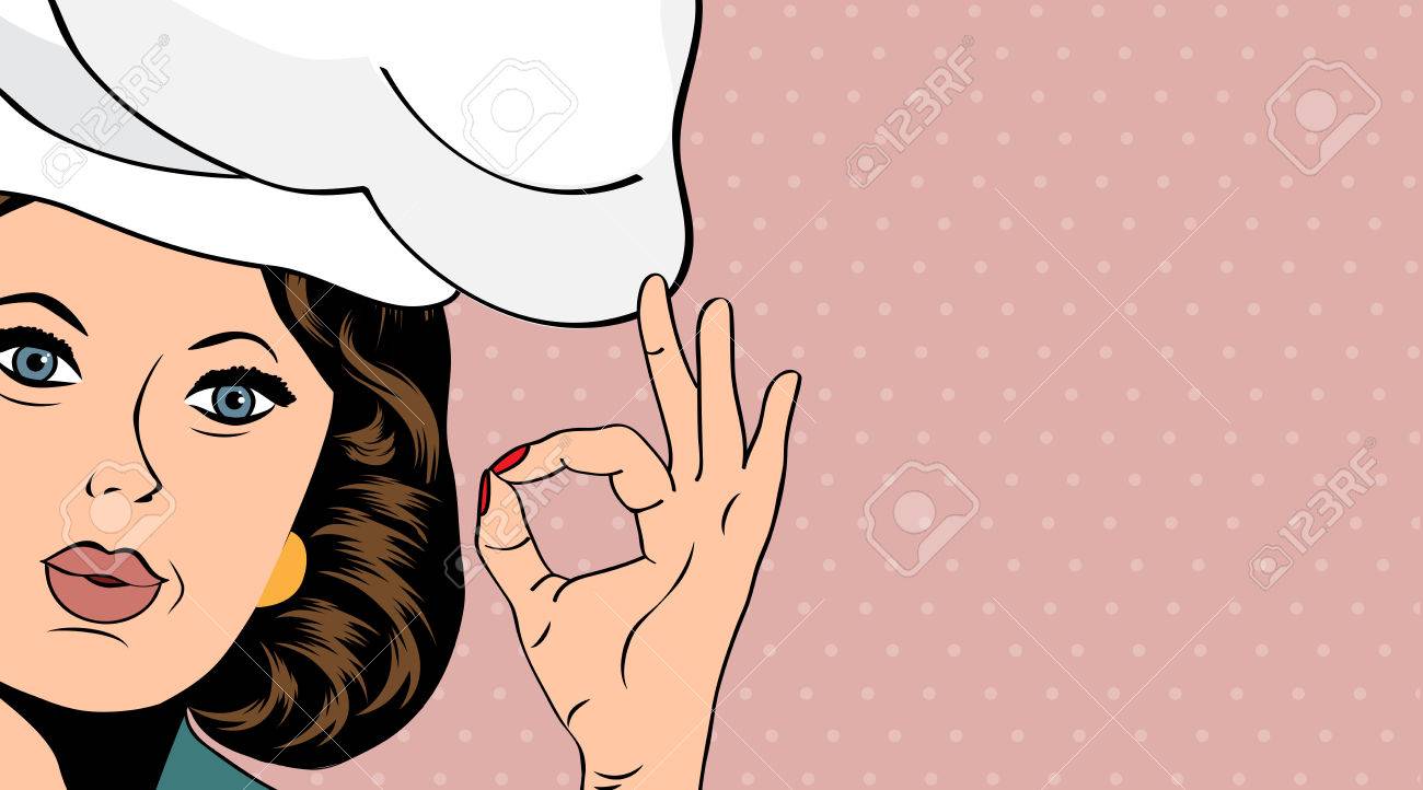 ポップアートの女性料理人 ベクトル形式のイラスト のイラスト素材 ベクタ Image