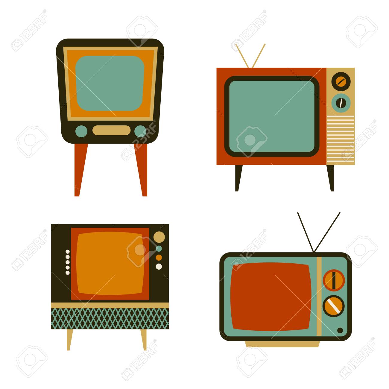 レトロなテレビ項目設定 ベクトル イラスト のイラスト素材 ベクタ Image