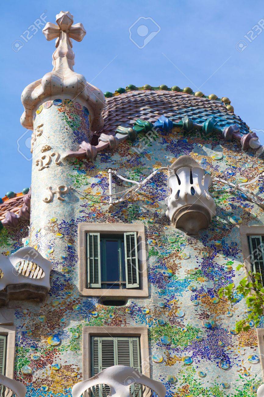 Barcelona 14 April Die Fassade Des Hauses Casa Battlo Konnte