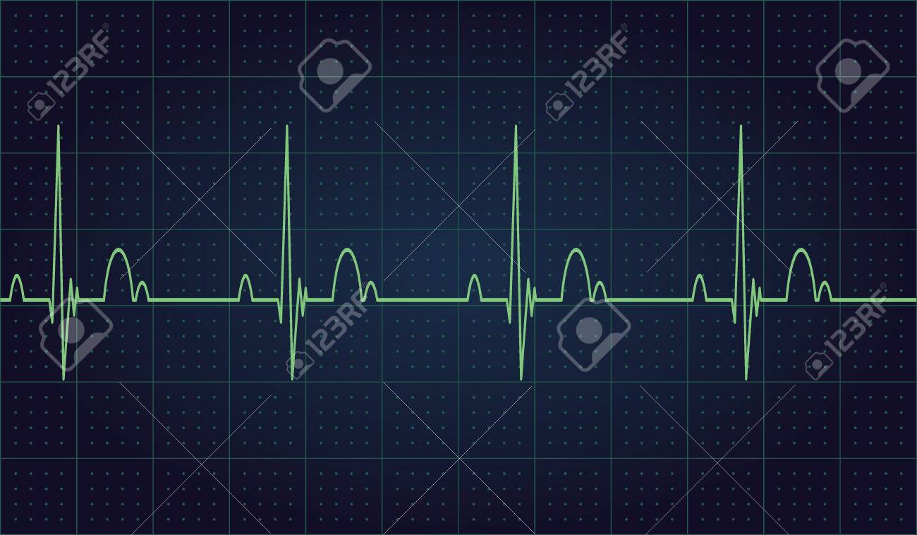 医療の心は 青色の背景と測定の心拍数を監視します ベクトル イラスト Eps 10 のイラスト素材 ベクタ Image