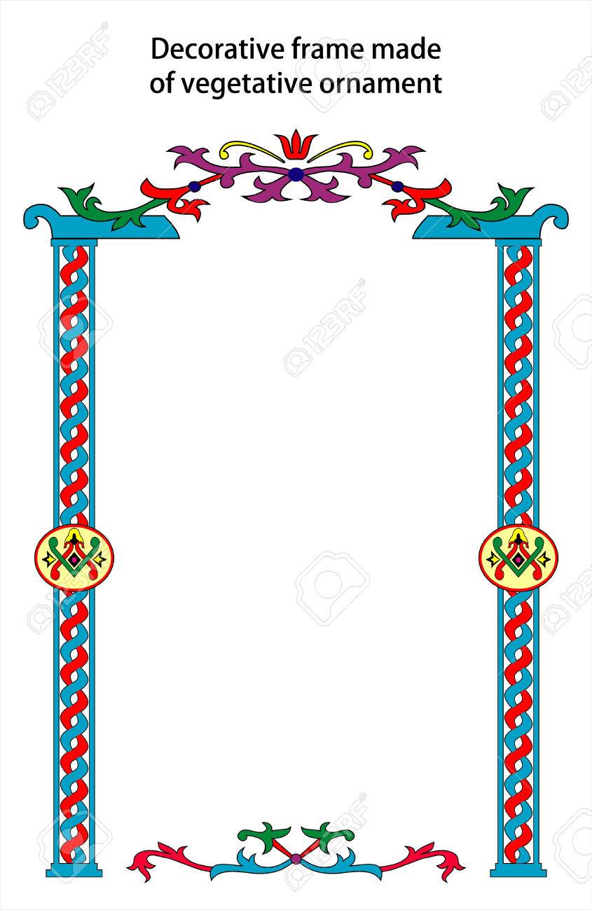 装飾の簡単な編集可能なフレームから成っている植物飾り のイラスト素材 ベクタ Image