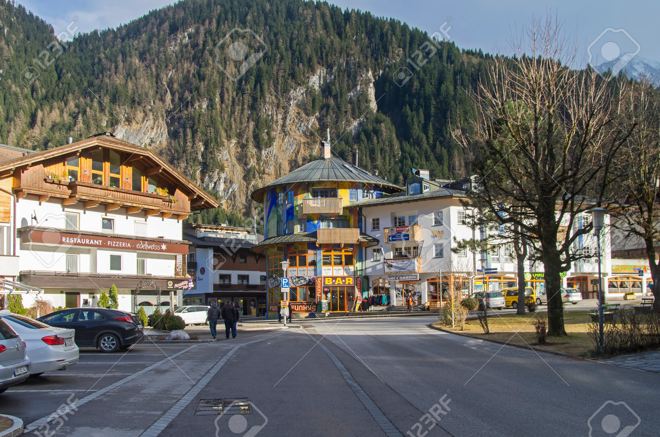Mayrhofen Austria March Funny Painted House In Mayrhofen A Mayrhofen Austria March Funny Painted House In Mayrhofen A