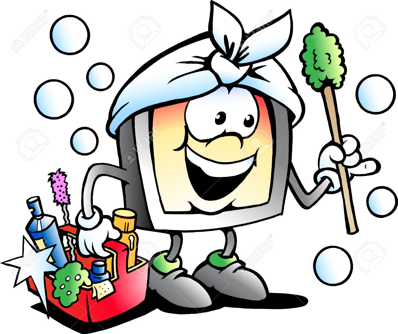 happy cleaning clipart