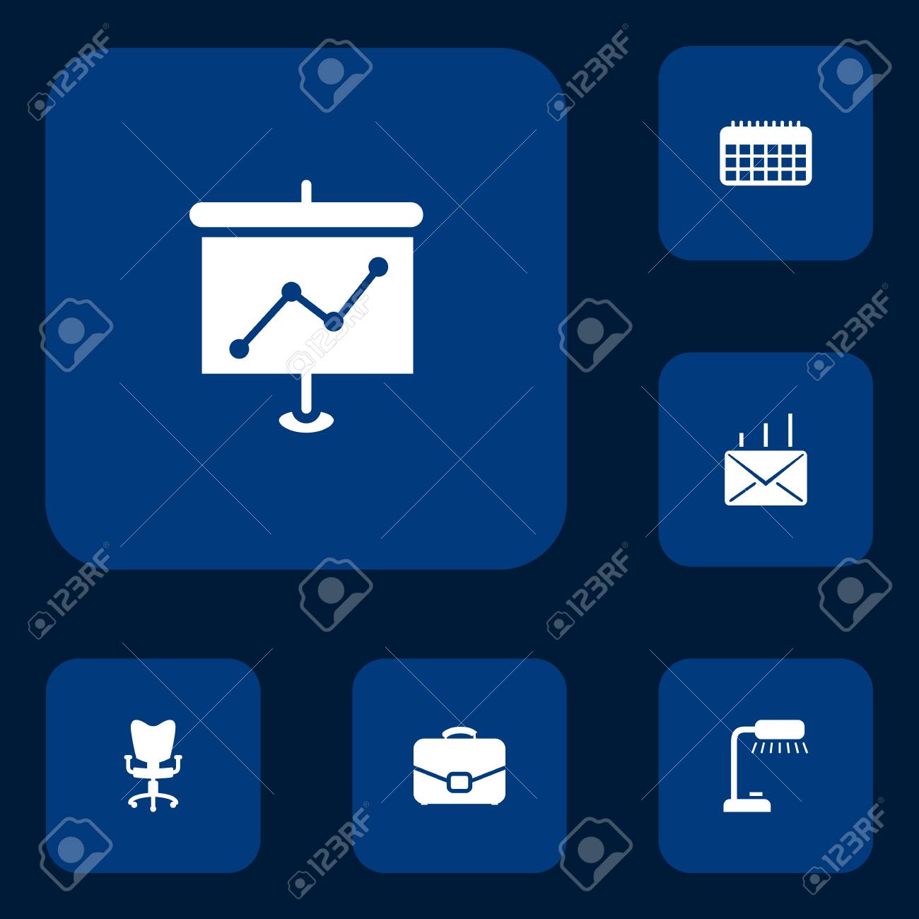 Iconos Oficina Y Otros Gabinete De ElementosConjunto Establecidos CalendarioCorreoSilla Colección 6 vm0NnO8w