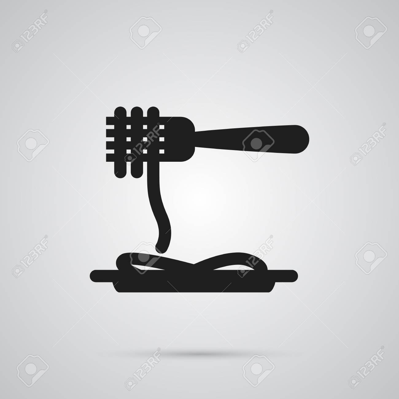 トレンディなスタイルのベクトル春雨要素です きれいな背景にスパゲッティ アイコン シンボルを分離しました のイラスト素材 ベクタ Image