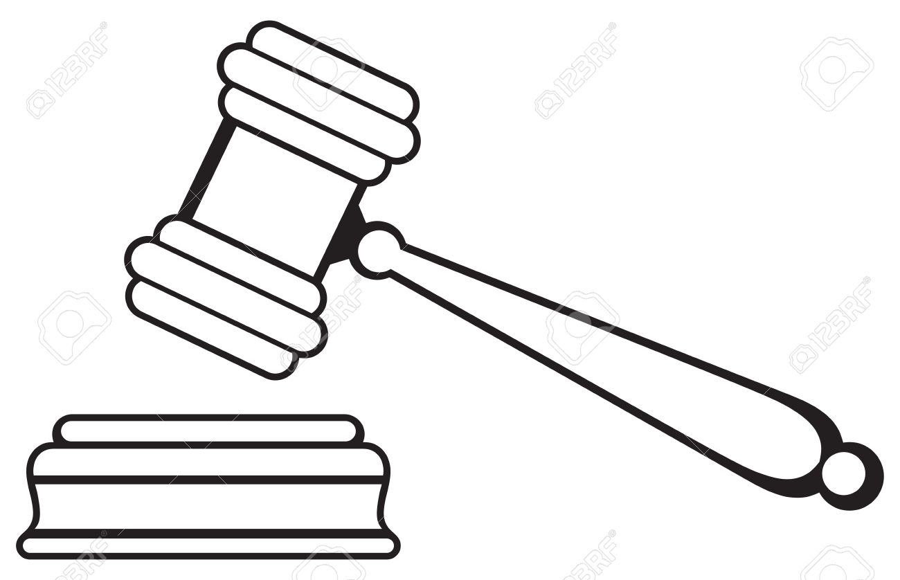 白い背景のシルエットに分離した裁判官の小槌 のイラスト素材 ベクタ Image 20543870