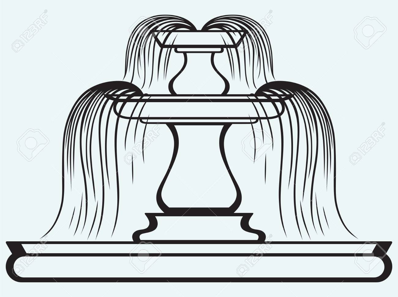 青 Batskground に分離されたルネサンスの様式の噴水のイラスト素材 ベクタ Image 青 Batskground に分離されたルネサンスの様式の噴水のイラスト素材 ベクタ Image
