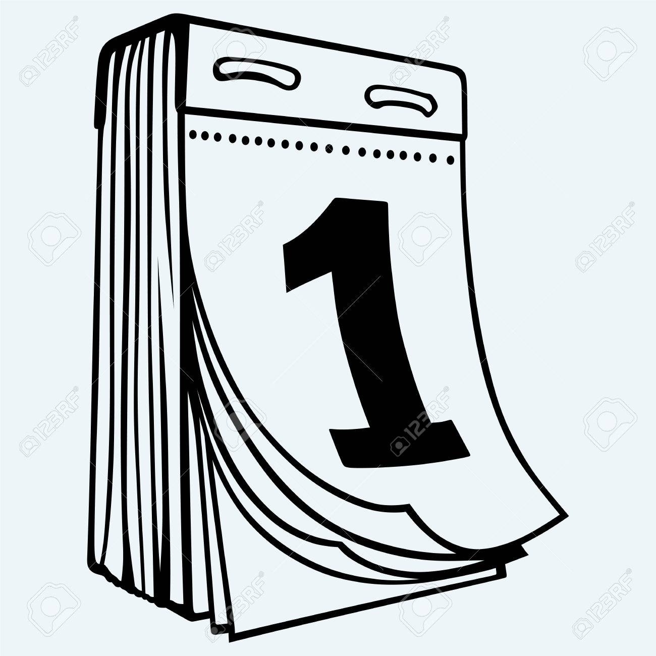 Отрывной Календарь. Изолированные На Синем Фоне Клипарты, SVG, векторы, и  Набор Иллюстраций Без Оплаты Отчислений. Image 44827843