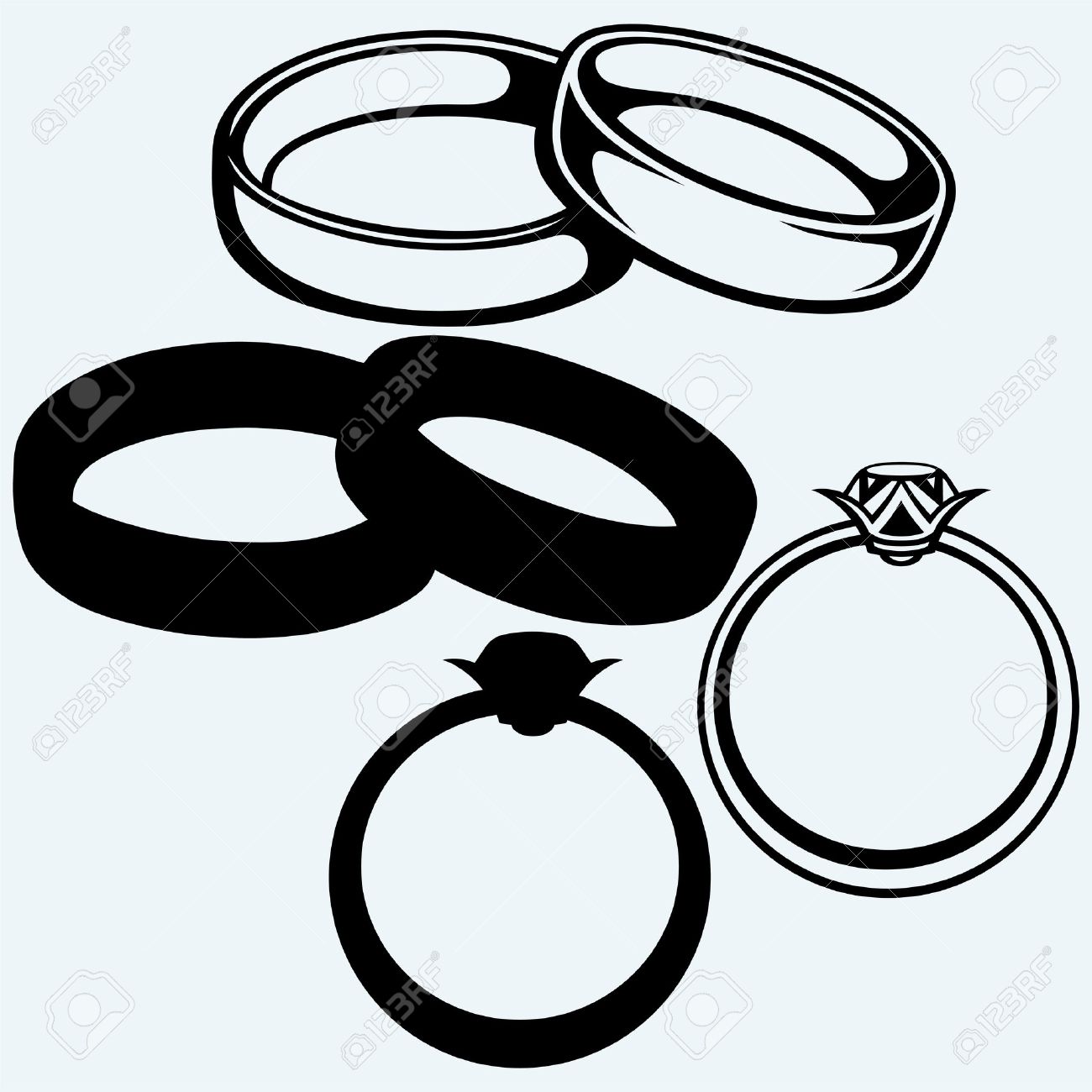 Wedding rings icon. Isolated on blue background. Vector silhouettes - 50867324 Wedding rings icon. Isolated on blue background. Vector silhouettes - 50867324