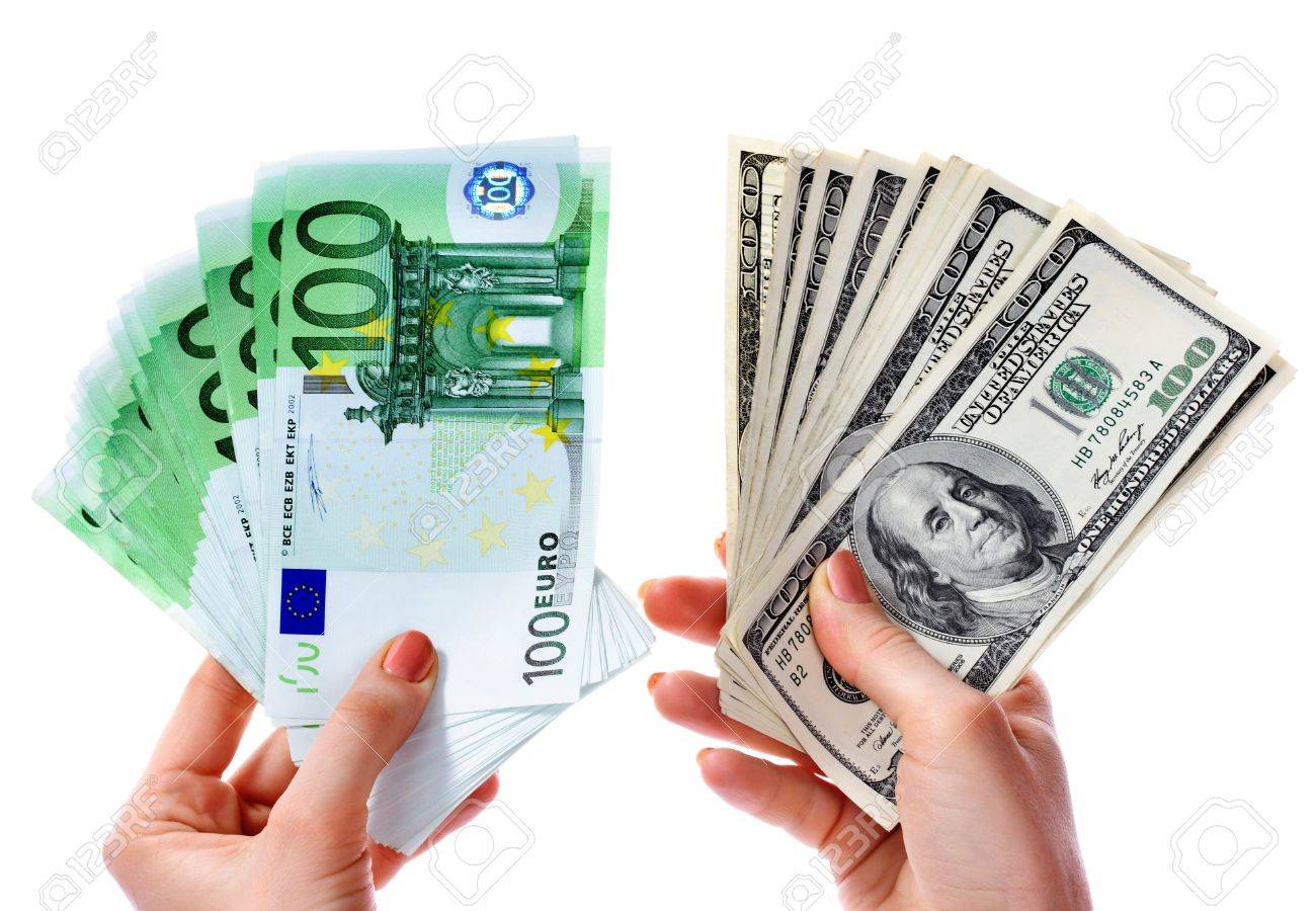 Bourse De Dollars Pour De L Argent Euros En Main Feminine Concept Banque D Images Et Photos Libres De Droits Image