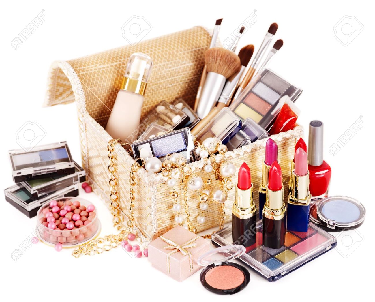 decorative cosmetics in makeup box stock photo picture and royalty free image image 13237153 decorative cosmetics in makeup box