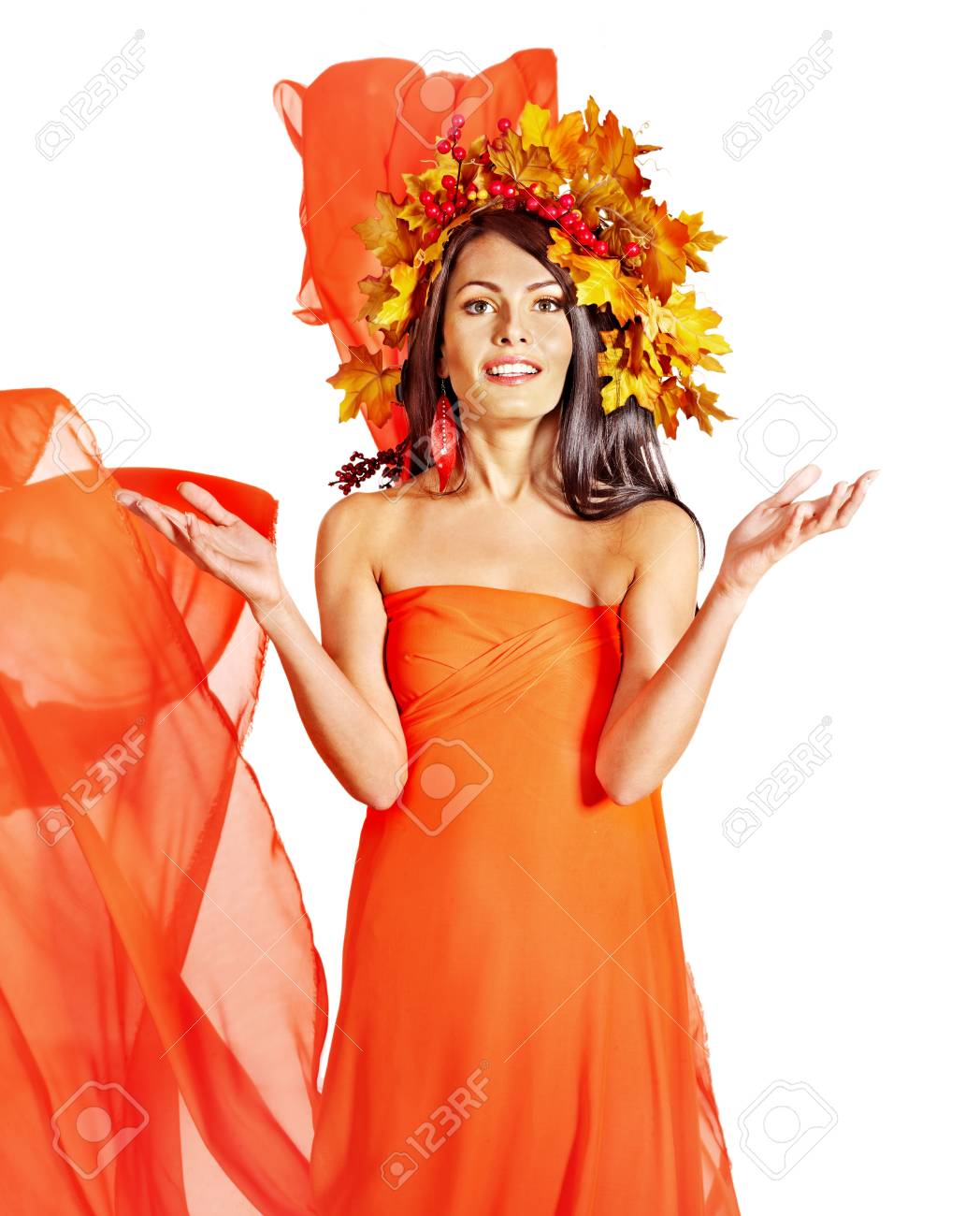 autumn orange dress