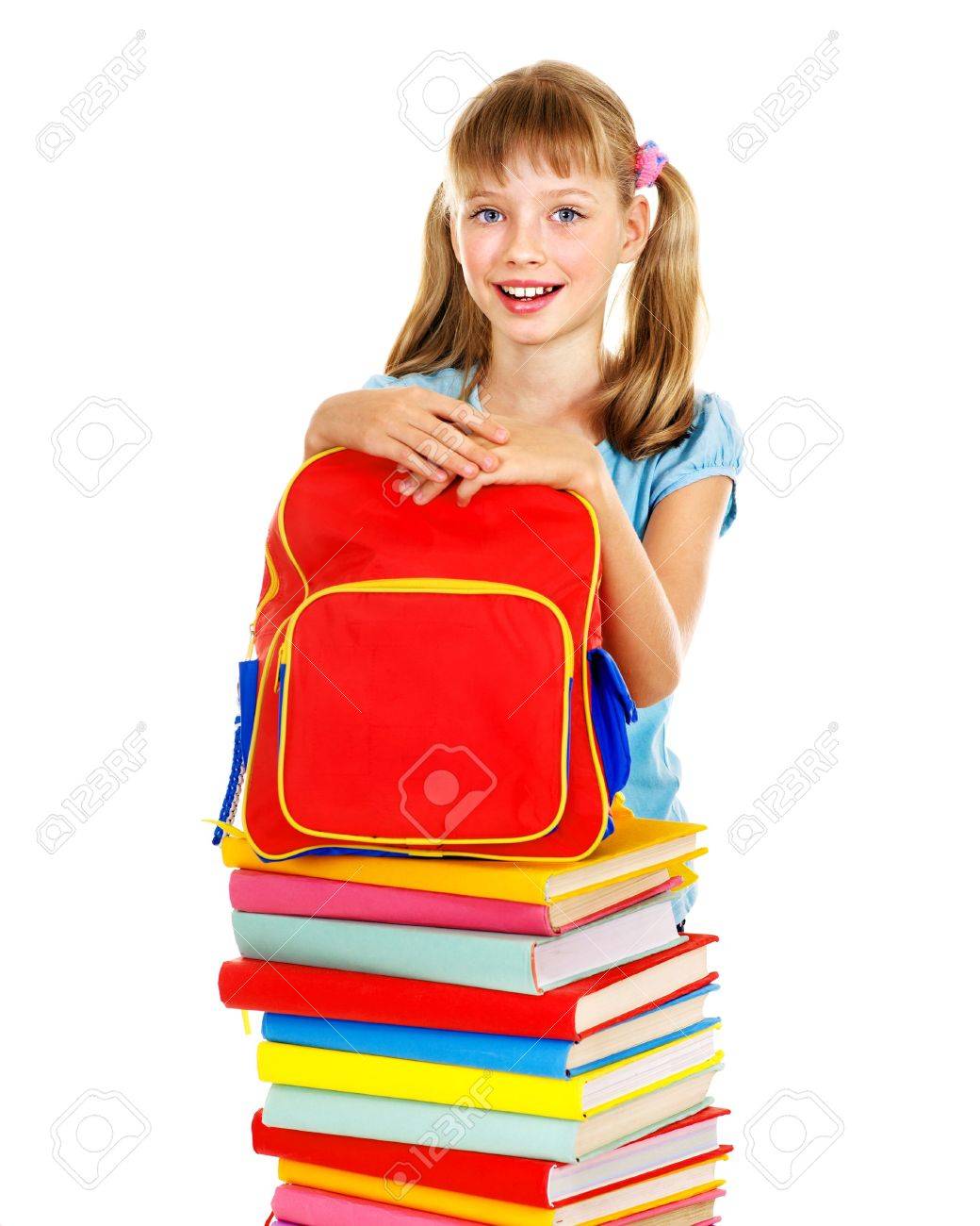 child wearing backpack