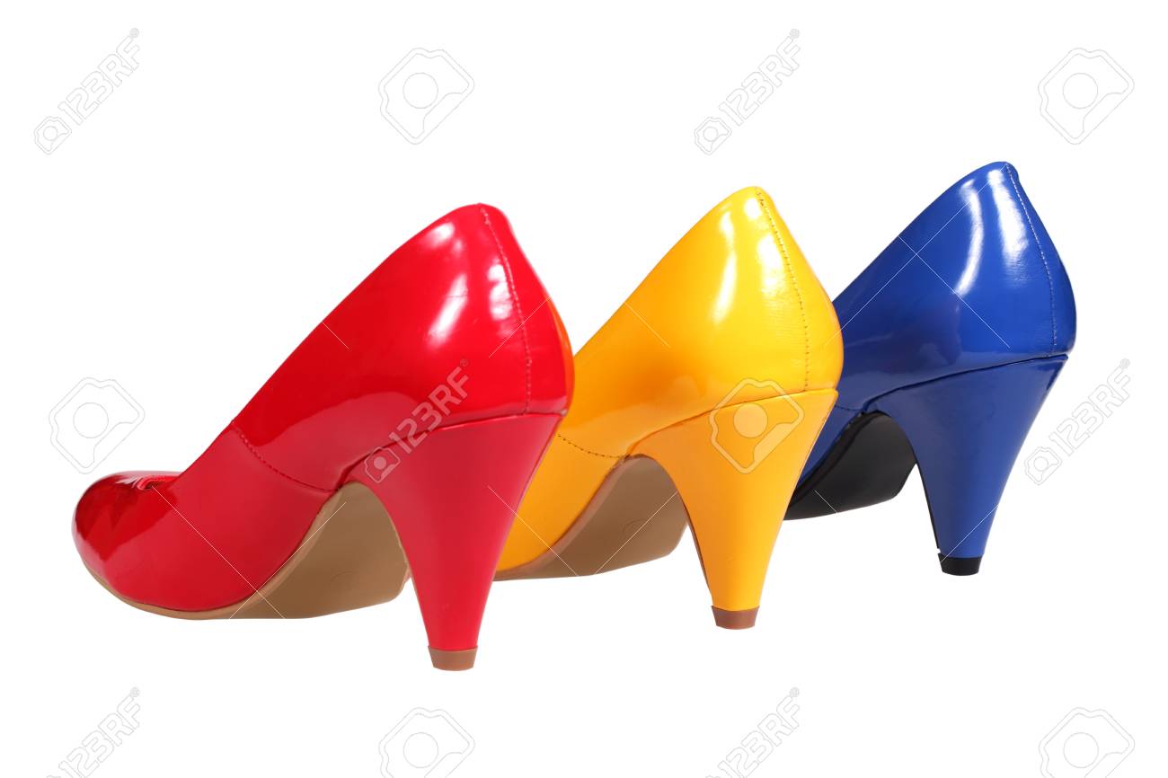 red and yellow heels