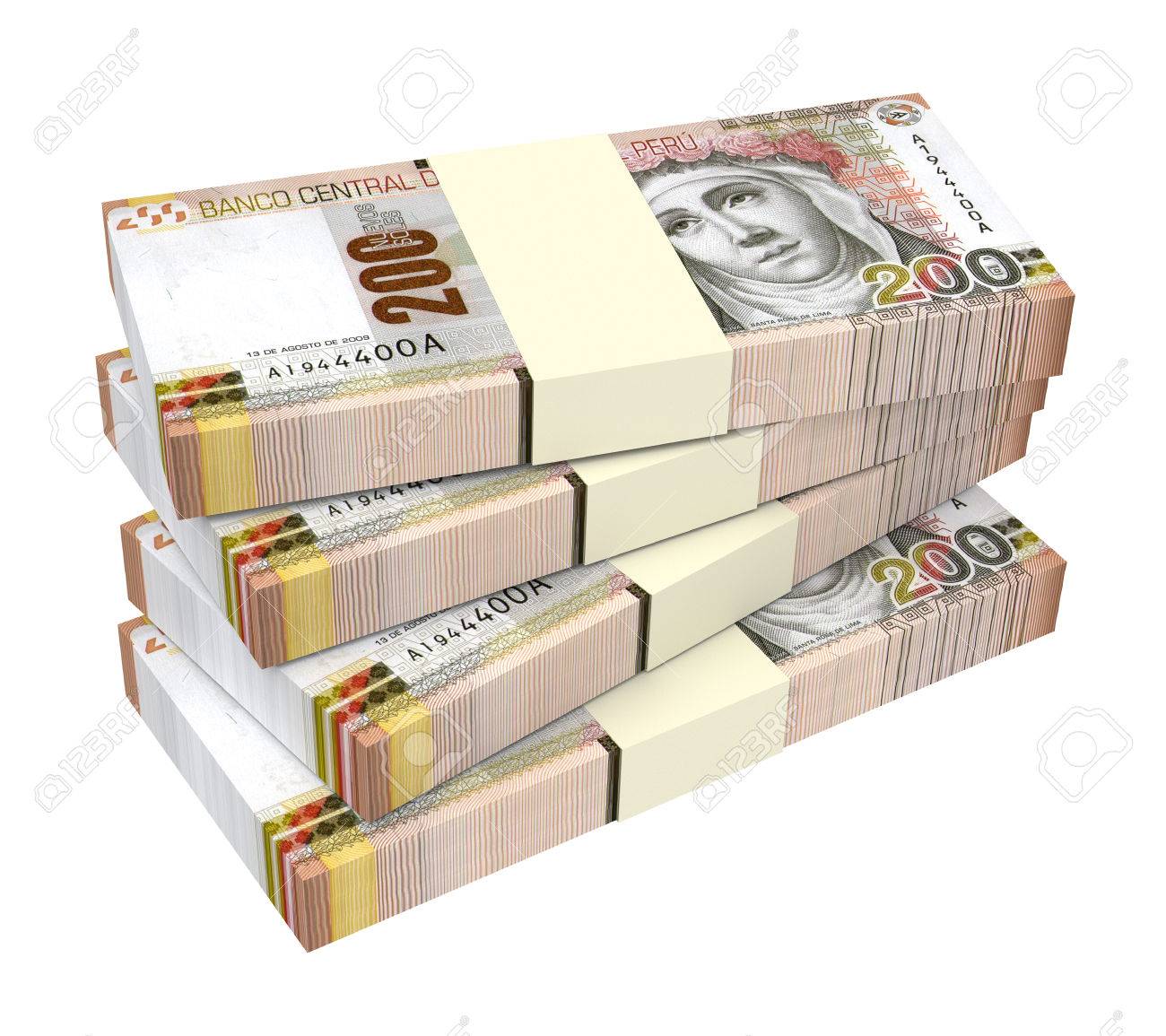 Nuevos Soles Peruanos Aislados Sobre Fondo Blanco. Generado Por Ordenador  3D Renderizado Foto Fotos, retratos, imágenes y fotografía de archivo  libres de derecho. Image 42923005