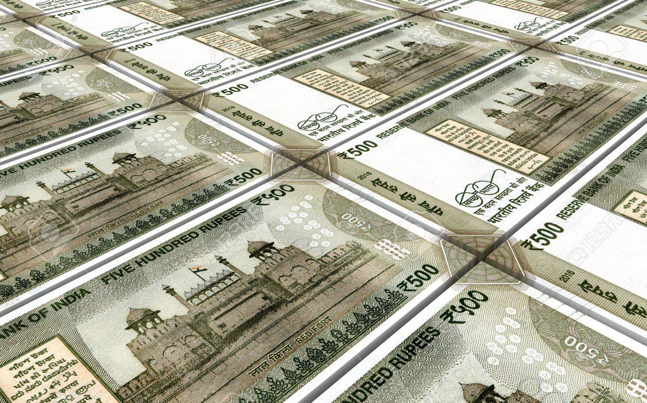 India Rupee Bills Stacks Background. 3D Illustration Stock Photo, Picture  and Royalty Free Image. Image 74988740.