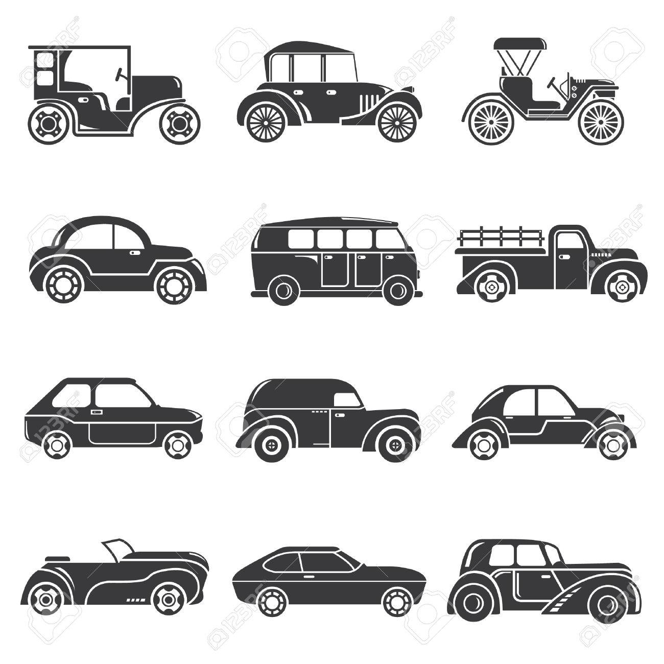 Vintage Car Icons Classic Cars Royalty Free Cliparts Vectors And Stock Illustration Image