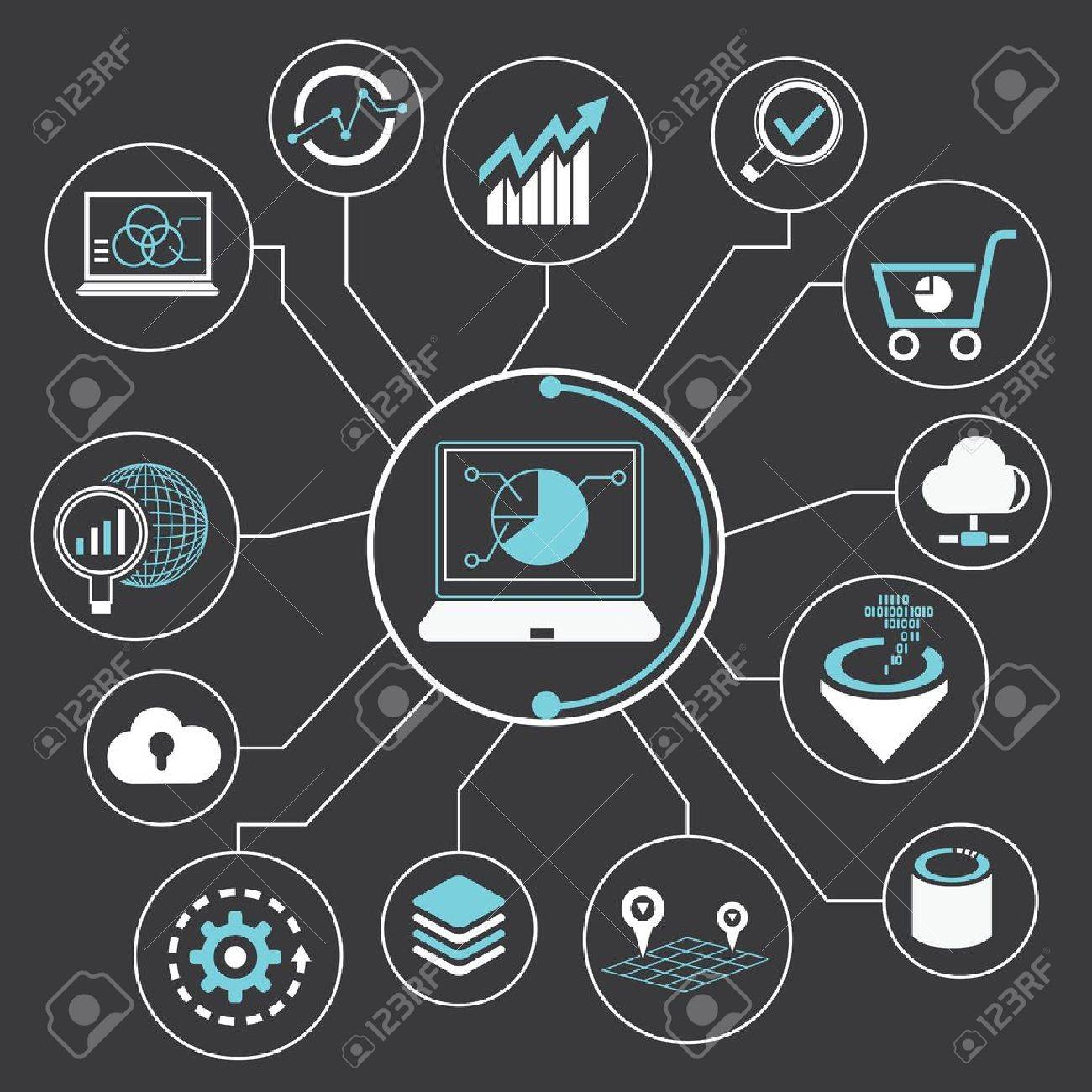 ビッグデータ分析の概念のイラスト素材・ベクター Image 34316305