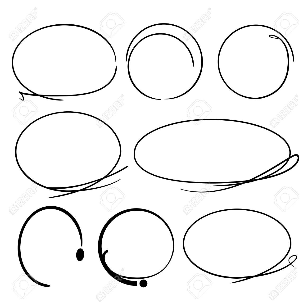 手描き フリーハンド 円 のイラスト素材 ベクタ Image