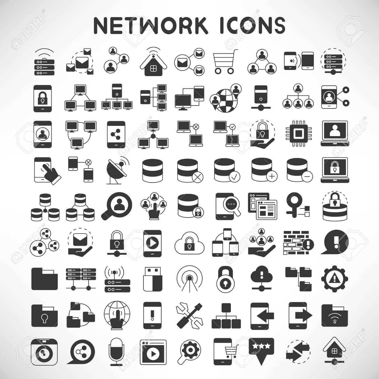 네트워크 아이콘 로열티 무료 사진, 그림, 이미지 그리고 스톡포토그래피. Image 72650519