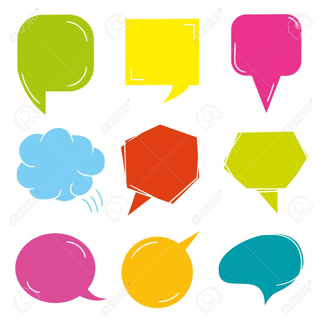 カラフルな漫画の吹き出し のイラスト素材 ベクタ Image