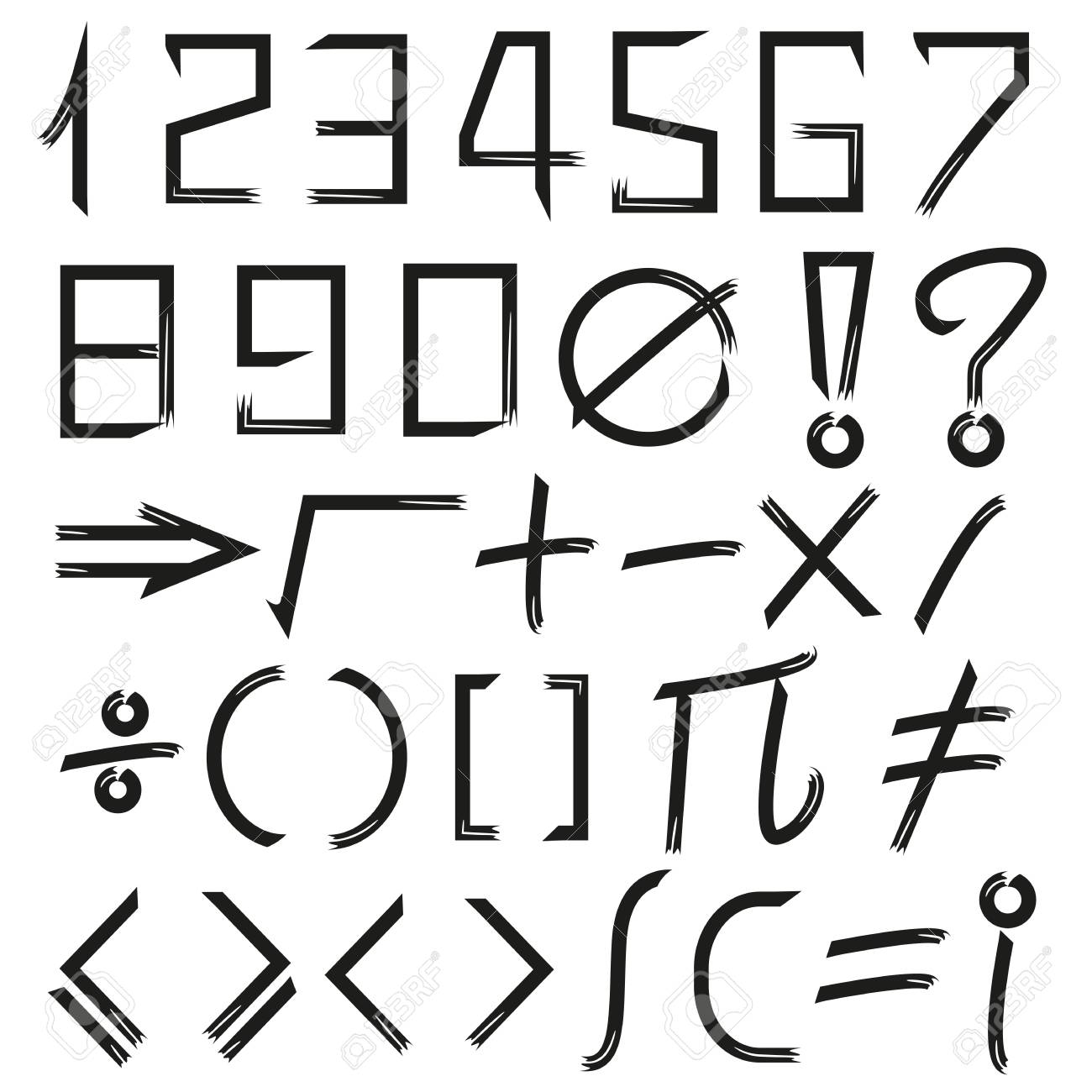 数字と数学記号のイラスト素材 ベクタ Image