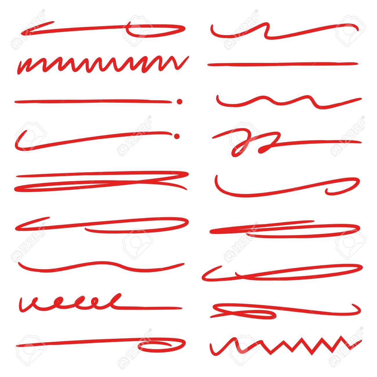 red hand drawn underlines