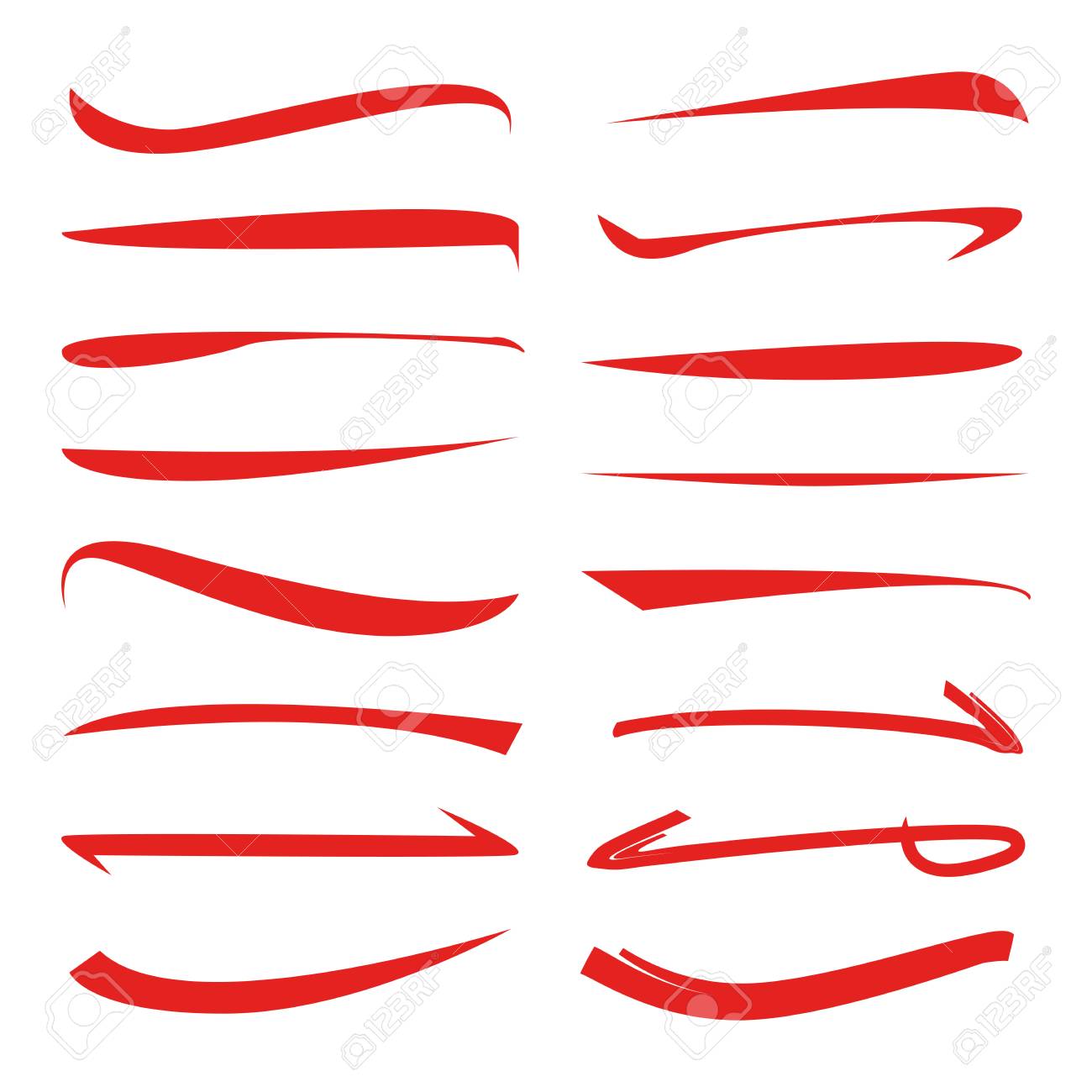 red underline set brush